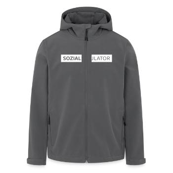SOZIALSIMULATOR - Recycelte Männer Softshell-Jacke von Stanley/Stella - Anthrazit - Vorne - AI Model Male 185 light (185cm)