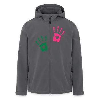 Herz Handabdruck - Recycelte Männer Softshell-Jacke von Stanley/Stella - Anthrazit - Vorne - AI Model Male 185 light (185cm)