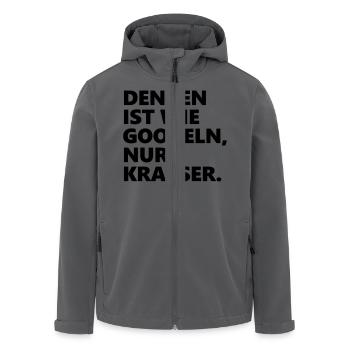 Denken googeln krasser - Recycelte Männer Softshell-Jacke von Stanley/Stella - Anthrazit - Vorne - AI Model Male 185 light (185cm)