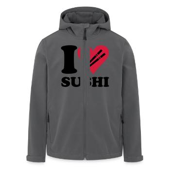 Sushi - I love sushi - Recycelte Männer Softshell-Jacke von Stanley/Stella - Anthrazit - Vorne - AI Model Male 185 light (185cm)