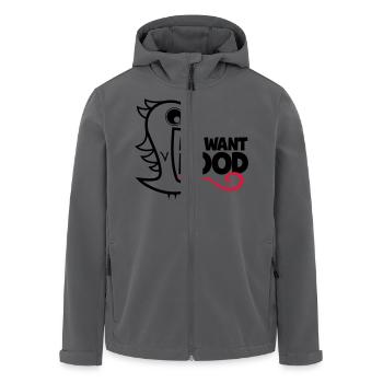 me want food! - Recycelte Männer Softshell-Jacke von Stanley/Stella - Anthrazit - Vorne - AI Model Male 185 light (185cm)