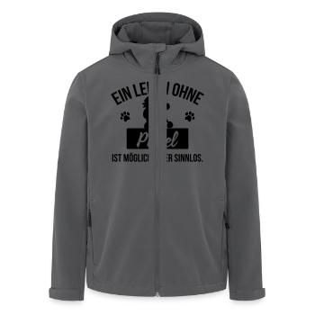 Ein Leben ohne Pudel ist sinnlos - Recycelte Männer Softshell-Jacke von Stanley/Stella - Anthrazit - Vorne - AI Model Male 185 light (185cm)