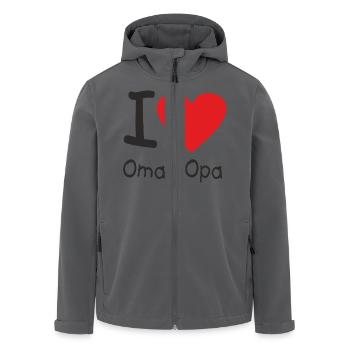 CD - I love Oma und Opa - Herz international - - Recycelte Männer Softshell-Jacke von Stanley/Stella - Anthrazit - Vorne - AI Model Male 185 light (185cm)