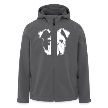 Englische Bulldogge - Recycelte Männer Softshell-Jacke von Stanley/Stella - Anthrazit - Vorne - AI Model Male 185 light (185cm)