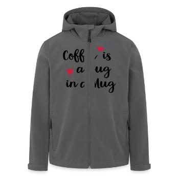 Kaffee - Recycelte Männer Softshell-Jacke von Stanley/Stella - Anthrazit - Vorne - AI Model Male 185 light (185cm)