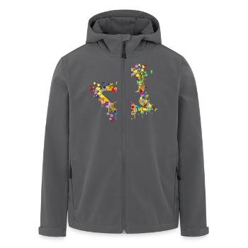 Schmetterling Splash - Recycelte Männer Softshell-Jacke von Stanley/Stella - Anthrazit - Vorne - AI Model Male 185 light (185cm)