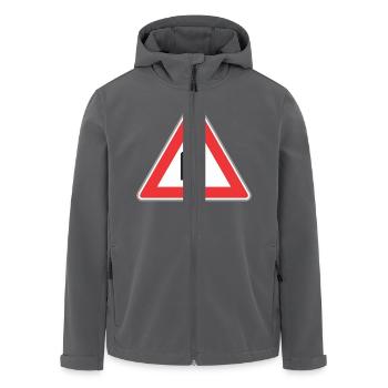 Verkehrsschild Zick-Zack-Weg rechts - Recycelte Männer Softshell-Jacke von Stanley/Stella - Anthrazit - Vorne - AI Model Male 185 light (185cm)