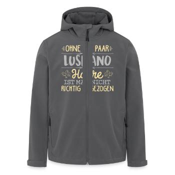 LUSITANO Haare gehören dazu - Recycelte Männer Softshell-Jacke von Stanley/Stella - Anthrazit - Vorne - AI Model Male 185 light (185cm)