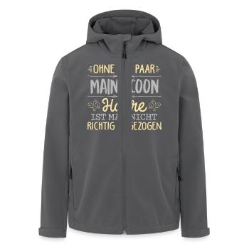 MAINE COON Haare gehören dazu - Recycelte Männer Softshell-Jacke von Stanley/Stella - Anthrazit - Vorne - AI Model Male 185 light (185cm)
