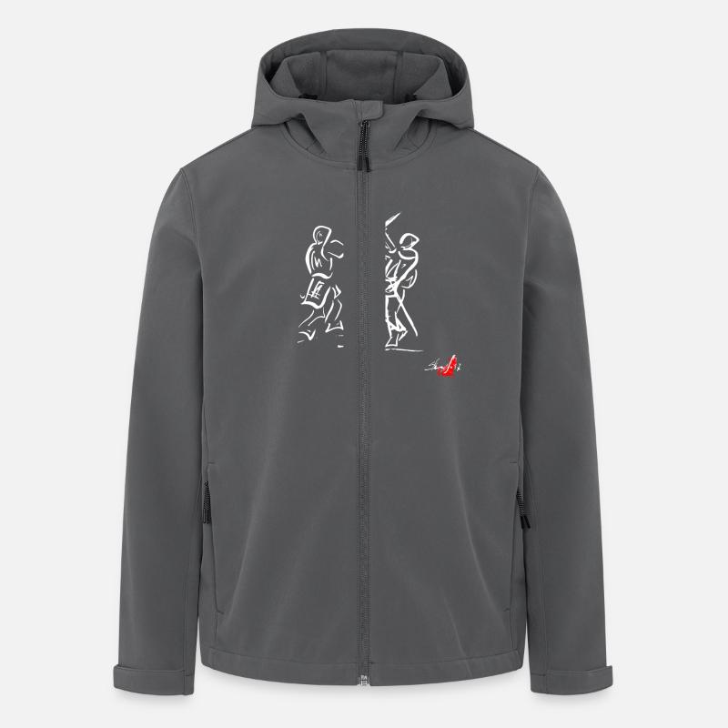 Blanc SWORD MÉDIÉVAL - Veste softshell homme en polyester recyclé Stanley/Stella - charbon