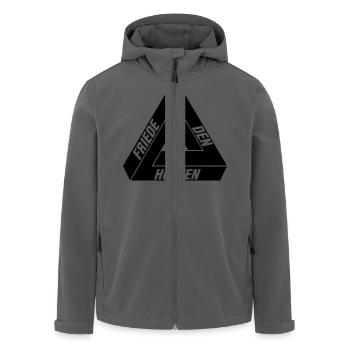 Friede den Hütten - Recycelte Männer Softshell-Jacke von Stanley/Stella - Anthrazit - Vorne - AI Model Male 185 light (185cm)