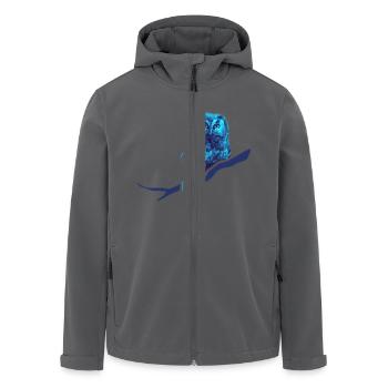Eule kauz Uhu blau - Recycelte Männer Softshell-Jacke von Stanley/Stella - Anthrazit - Vorne - AI Model Male 185 light (185cm)