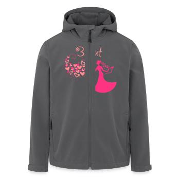 Herzwolken Braut Text - Recycelte Männer Softshell-Jacke von Stanley/Stella - Anthrazit - Vorne - AI Model Male 185 light (185cm)