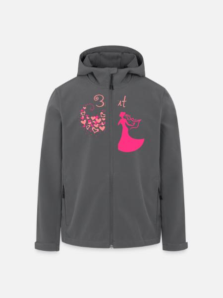 Herzwolken Braut Text - Recycelte Männer Softshell-Jacke von Stanley/Stella - Anthrazit
