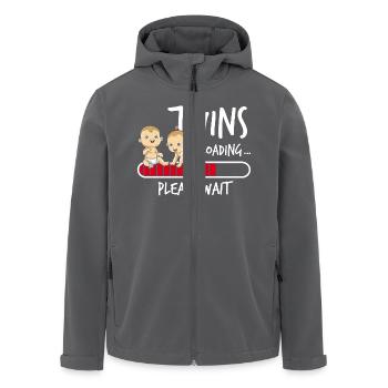 Twins loading Schwangerschaft Zwillinge Babys Mama - Recycelte Männer Softshell-Jacke von Stanley/Stella - Anthrazit - Vorne - AI Model Male 185 light (185cm)