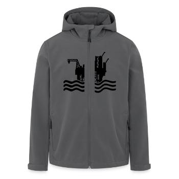 bohrinsel_design_t1 - Recycelte Männer Softshell-Jacke von Stanley/Stella - Anthrazit - Vorne - AI Model Male 185 light (185cm)