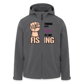 Nothing says I LOVE YOU quite like fisting - Recycelte Männer Softshell-Jacke von Stanley/Stella - Anthrazit - Vorne - AI Model Male 185 light (185cm)