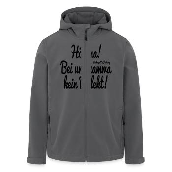 Hömma, bei uns hamwa kein Dialekt! - Recycelte Männer Softshell-Jacke von Stanley/Stella - Anthrazit - Vorne - AI Model Male 185 light (185cm)