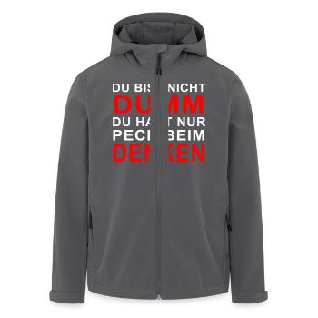 Du bist nicht dumm... - Recycelte Männer Softshell-Jacke von Stanley/Stella - Anthrazit - Vorne - AI Model Male 185 light (185cm)