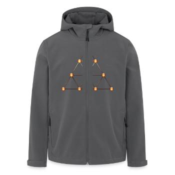 Tetraktys, Pythagoras, Heilige Geometrie, Matrix - Recycelte Männer Softshell-Jacke von Stanley/Stella - Anthrazit - Vorne - AI Model Male 185 light (185cm)