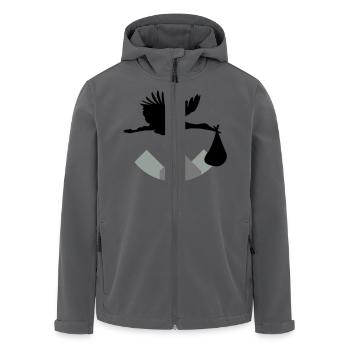 Stork & Baby (Vector) - Recycelte Männer Softshell-Jacke von Stanley/Stella - Anthrazit - Vorne - AI Model Male 185 light (185cm)