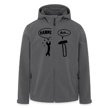 Der Hammer - Recycelte Männer Softshell-Jacke von Stanley/Stella - Anthrazit - Vorne - AI Model Male 185 light (185cm)
