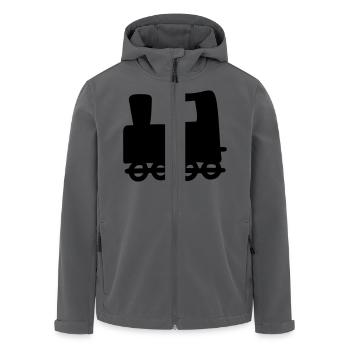 Dampflok - Zeichnung - Recycelte Männer Softshell-Jacke von Stanley/Stella - Anthrazit - Vorne - AI Model Male 185 light (185cm)