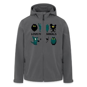 Liebe für Tiere - Recycelte Männer Softshell-Jacke von Stanley/Stella - Anthrazit - Vorne - AI Model Male 185 light (185cm)