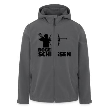 Bogenschießen - Recycelte Männer Softshell-Jacke von Stanley/Stella - Anthrazit - Vorne - AI Model Male 185 light (185cm)