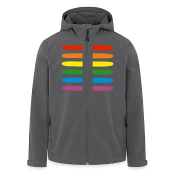Regenbogen - Recycelte Männer Softshell-Jacke von Stanley/Stella - Anthrazit - Vorne - AI Model Male 185 light (185cm)