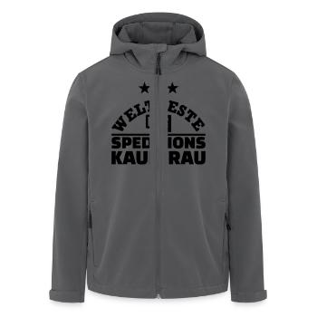 Speditionskauffrau - Recycelte Männer Softshell-Jacke von Stanley/Stella - Anthrazit - Vorne - AI Model Male 185 light (185cm)