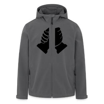 haende - Recycelte Männer Softshell-Jacke von Stanley/Stella - Anthrazit - Vorne - AI Model Male 185 light (185cm)