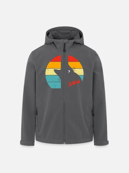 Retro Schwarze Katze 3 - Recycelte Männer Softshell-Jacke von Stanley/Stella - Anthrazit