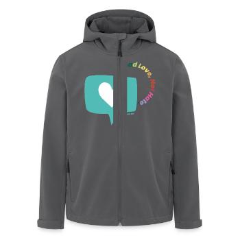 Spread Love, Not Hate. - Recycelte Männer Softshell-Jacke von Stanley/Stella - Anthrazit - Vorne - AI Model Male 185 light (185cm)