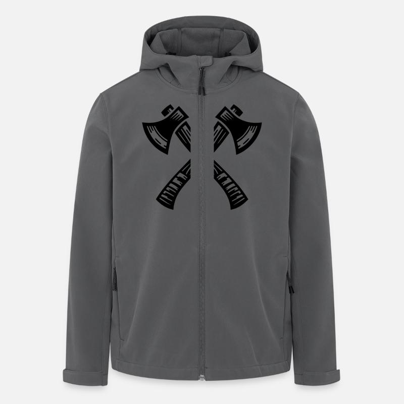 Hache croisée - Veste softshell homme en polyester recyclé Stanley/Stella - charbon