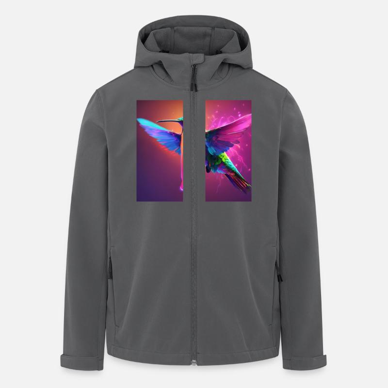 Vibrant Hummingbird in Flight - Men’s Recycled Softshell Jacket by Stanley/Stella - anthracite