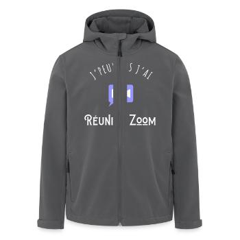 Ich kann kein Zoom-Meeting abhalten - Recycelte Männer Softshell-Jacke von Stanley/Stella - Anthrazit - Vorne - AI Model Male 185 light (185cm)