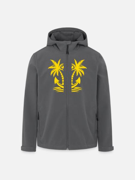 Anker mit Palmen Logo - Recycelte Männer Softshell-Jacke von Stanley/Stella - Anthrazit