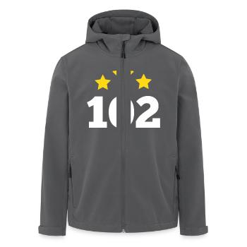 102 Jahre Stern - Geschenk zum 102. Jubiläum - Recycelte Männer Softshell-Jacke von Stanley/Stella - Anthrazit - Vorne - AI Model Male 185 light (185cm)