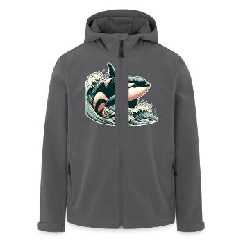 Orca Schwertwal - Recycelte Männer Softshell-Jacke von Stanley/Stella - Anthrazit - Vorne - AI Model Male 185 light (185cm)