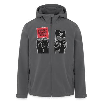 SETZEN SIE SICH FÜR IHRE RECHTE EIN - Recycelte Männer Softshell-Jacke von Stanley/Stella - Anthrazit - Vorne - AI Model Male 185 light (185cm)