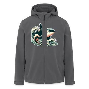 Orca Schwertwal - Recycelte Männer Softshell-Jacke von Stanley/Stella - Anthrazit - Vorne - AI Model Male 185 light (185cm)