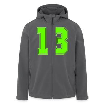 13 - Recycelte Männer Softshell-Jacke von Stanley/Stella - Anthrazit - Vorne - AI Model Male 185 light (185cm)