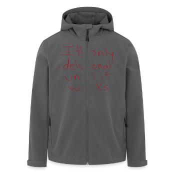 Byellas Wahnhafter Druck - Recycelte Männer Softshell-Jacke von Stanley/Stella - Anthrazit - Vorne - AI Model Male 185 light (185cm)