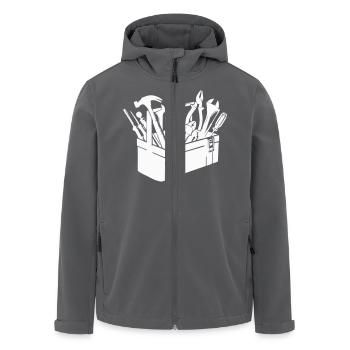 werkzeug werkzeugkasten - Recycelte Männer Softshell-Jacke von Stanley/Stella - Anthrazit - Vorne - AI Model Male 185 light (185cm)
