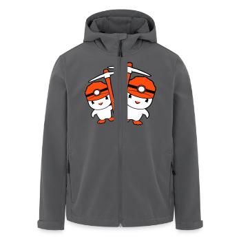 2 Enten Bergmann Spitzhacke Helm Lampe Freunde Süß - Recycelte Männer Softshell-Jacke von Stanley/Stella - Anthrazit - Vorne - AI Model Male 185 light (185cm)