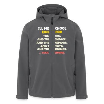 Letzter Schultag: Schule raus in die Sommerferien - Recycelte Männer Softshell-Jacke von Stanley/Stella - Anthrazit - Vorne - AI Model Male 185 light (185cm)