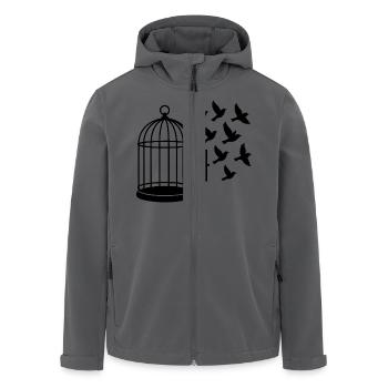 Freiheit - Recycelte Männer Softshell-Jacke von Stanley/Stella - Anthrazit - Vorne - AI Model Male 185 light (185cm)