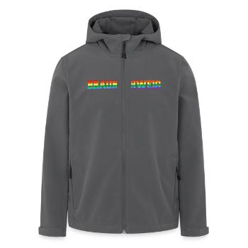 Braunschweig Regenbogenfahne - Recycelte Männer Softshell-Jacke von Stanley/Stella - Anthrazit - Vorne - AI Model Male 185 light (185cm)
