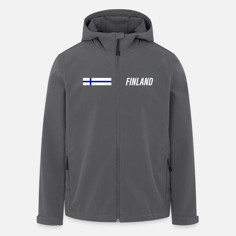 Drapeau de la Finlande - Veste softshell homme en polyester recyclé Stanley/Stella - charbon